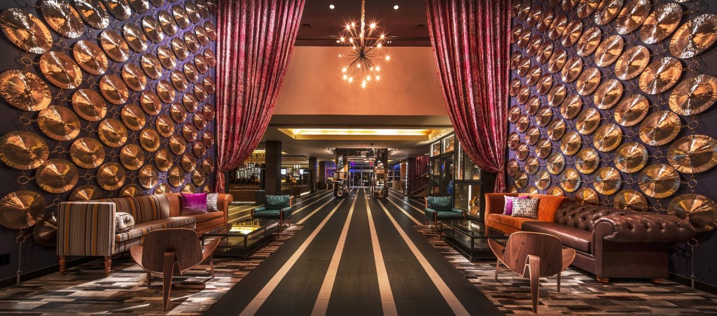 Entrance and Lobby of the Hard Rock in Palm Springs, California