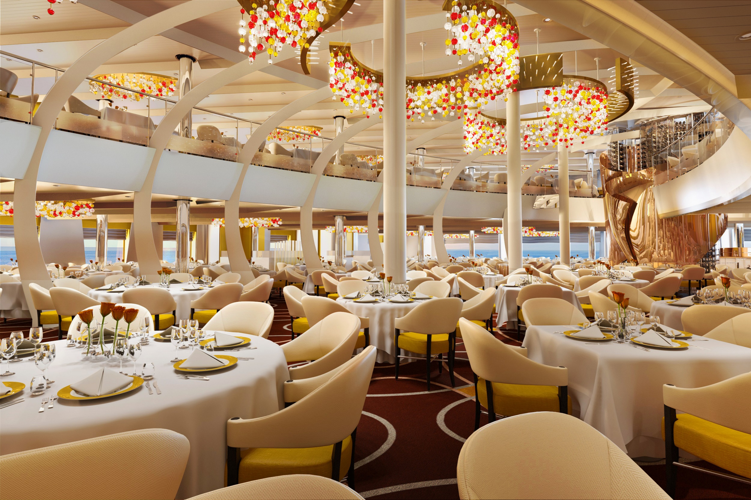 Holland America line's Konongsdam ship's dining room