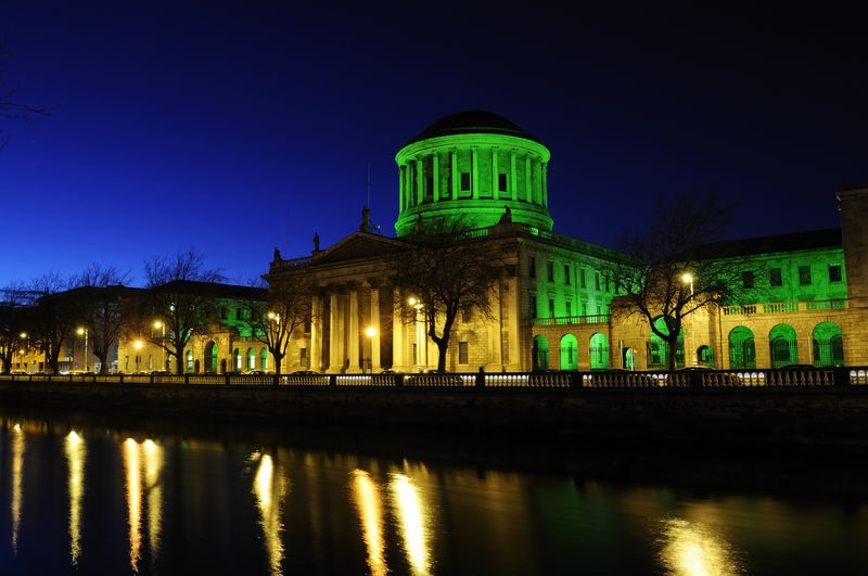 Greening  of the Four Courts for St Patricks Festival
